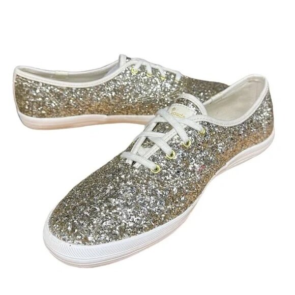 KEDS x KATE SPADE Keds for Kate Spade CH KS Platinum Gold Glitter WF57125 - Picture 3 of 13